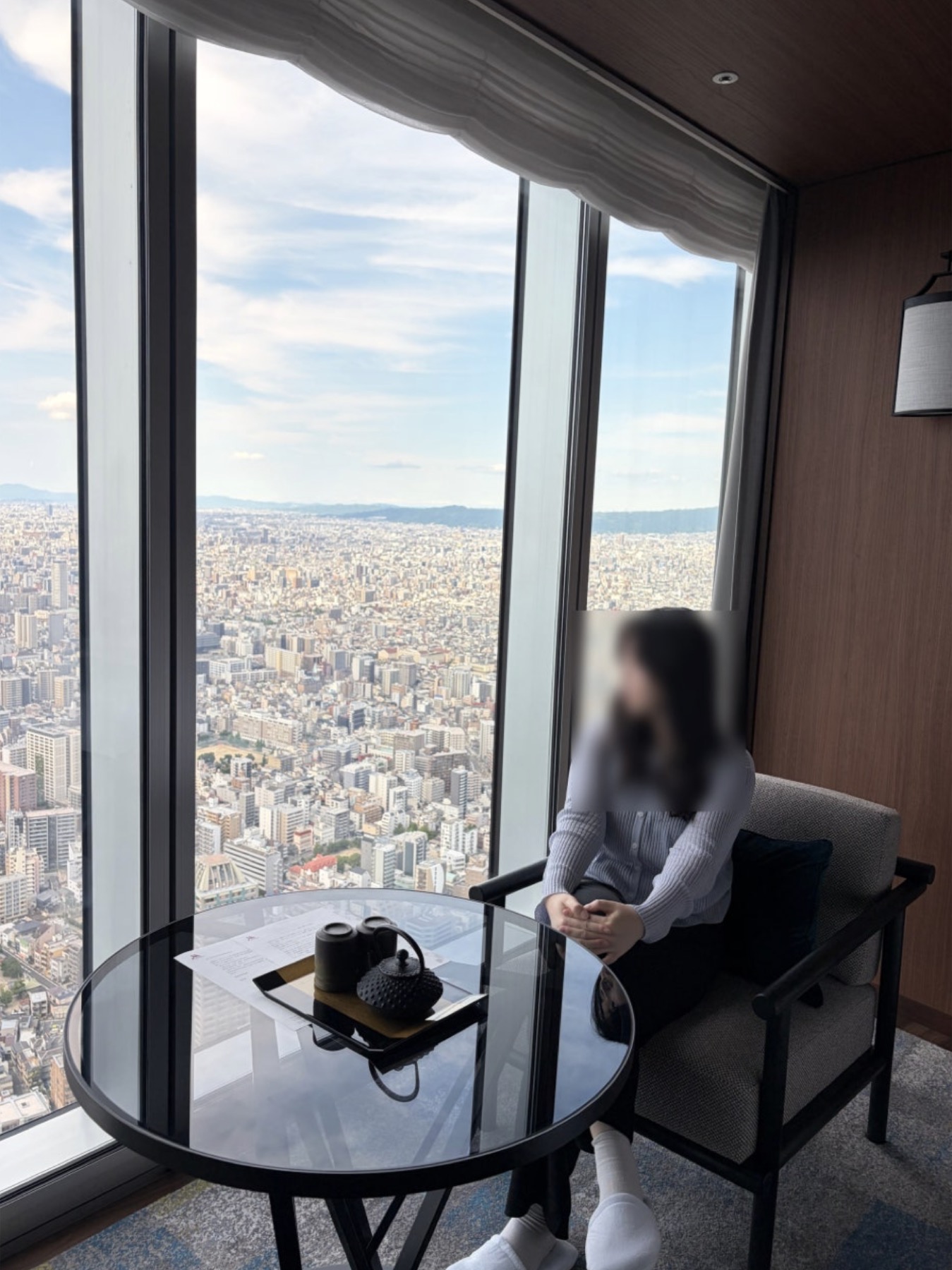 8박 일본 취재, 고층 프리미엄 룸에서 바라본 오사카 전경과 애프터눈티